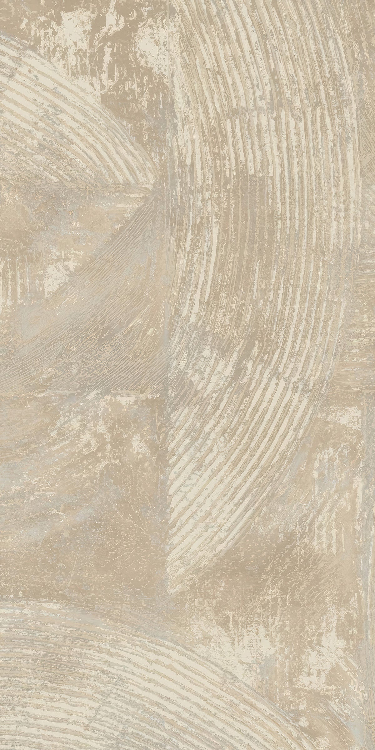 Textured beige and brown surface with wavy patterns
