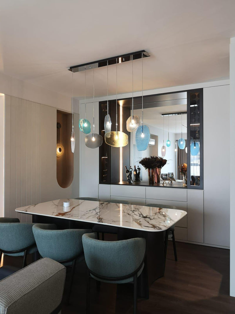 Interior of a modern living room decorated with luxury custom built in cabinets and custom produced furniture.