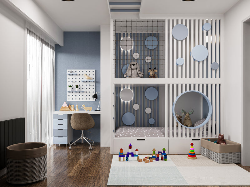 Custom child bedroom design with marble finishes in Orlando Florida