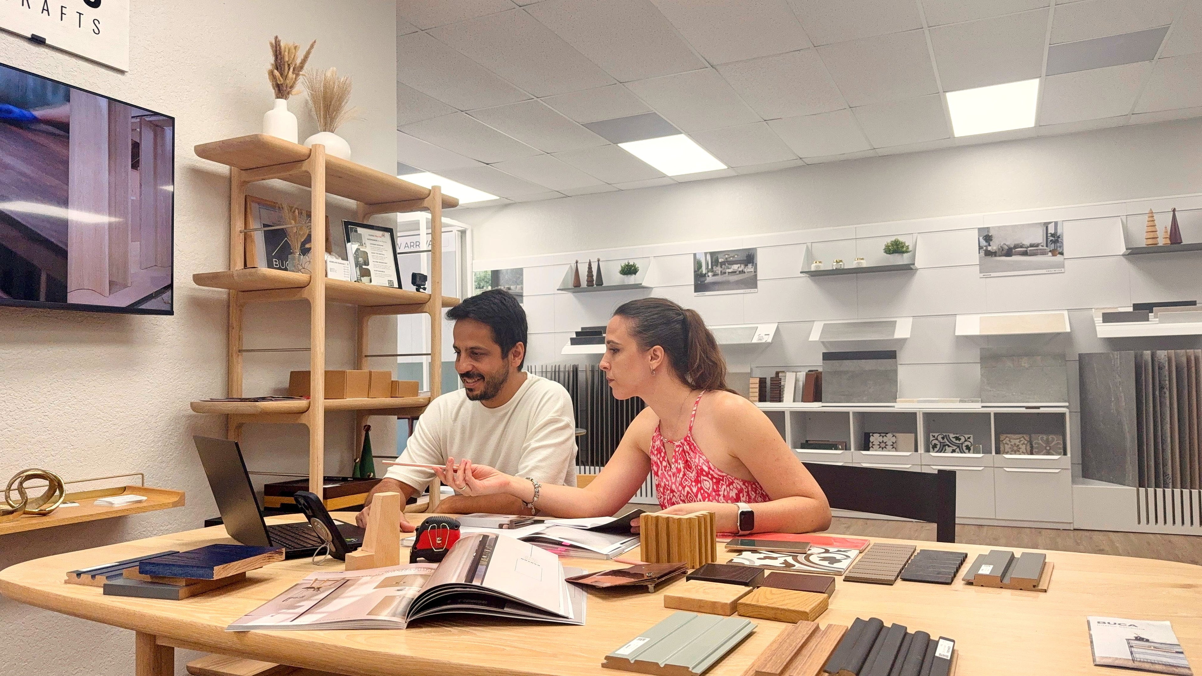 Canvastone and Buca Interior Solutions design team in Orlando showroom